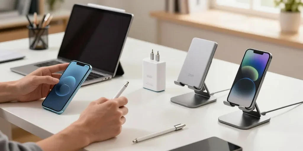 Accessoires smartphone et tablette professionnel : l'arsenal oublié qui transforme votre mobilité en productivité réelle